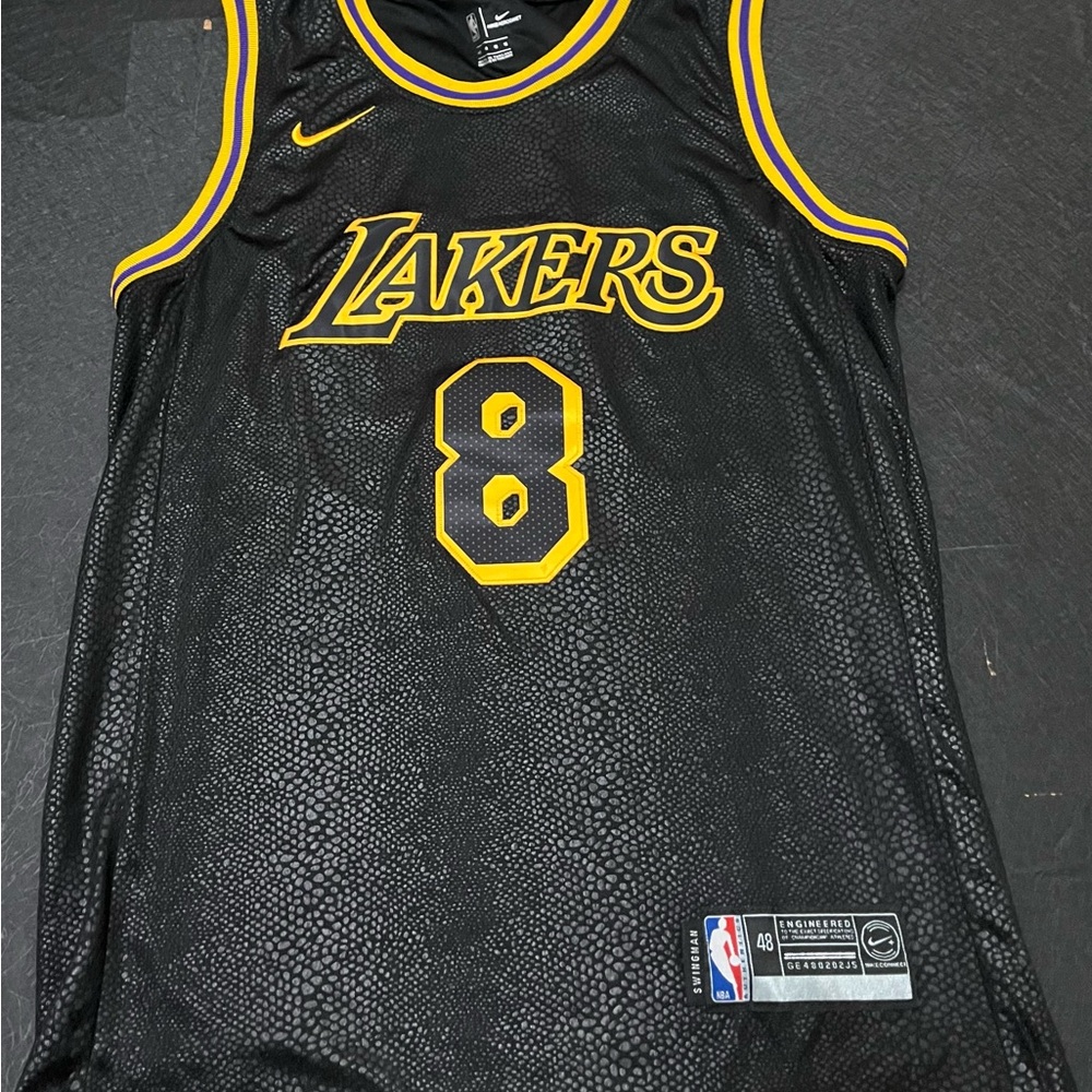 kibe Bryant Lakers #8 on front #24 on back Black Mamba  Nike Swingman Jersey